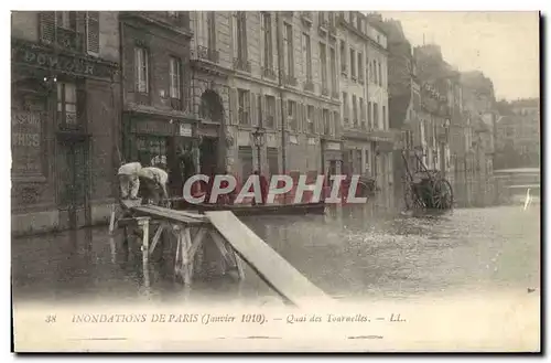 Ansichtskarte AK Inondations De Paris Quai Des Tournelles Janvier 1910