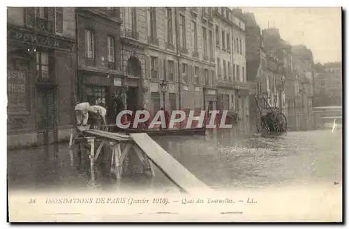 Cartes postales Inondations De Paris Quai Des Tournelles Janvier 1910