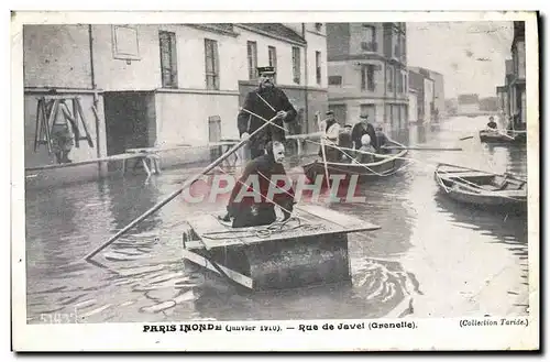 Cartes postales Paris Inonde Rue De Javel Grenelle