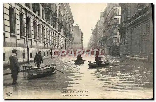 Cartes postales Crue De La Seine Paris Rue De Lille