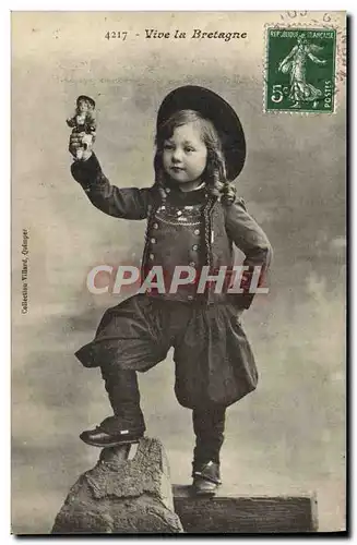 Cartes postales Vive La Bretagne Enfant Folklore