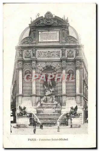 Cartes postales Paris Fontaine Saint Michel