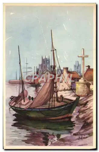 Cartes postales Fantaisie Bateau de peche