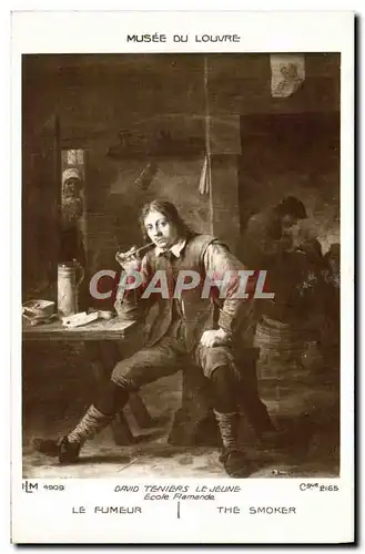 Cartes postales Musee Du Louvre David Teniers Le Jeune Le fumeur Tabac