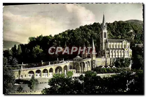 Cartes postales moderne Lourdes La Basilique Et Le Gave De Pau