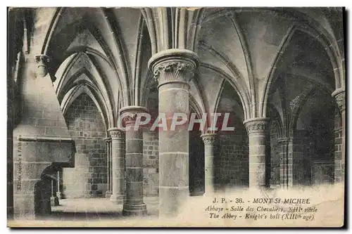 Cartes postales Mont St Michel Abbaye Salle Des Chevaliers