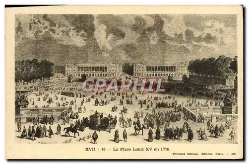 Cartes postales Versailles La place louis XV en 1770