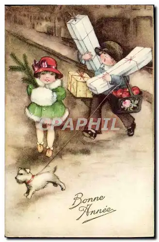 Cartes postales Fantaisie Enfants Chien