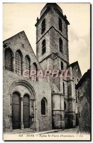 Cartes postales Sens Eglise St Pierre Exterieur