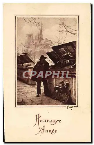 Cartes postales Fantaisie Paris Notre Dame Bouquiniste