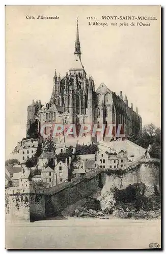 Cartes postales Cote d'Emeraude Mont Saint Michel l'Abbaye Vue Prise De l'Ouest