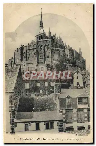 Cartes postales Mont Saint Michel Cote Est Pris Des Remparts