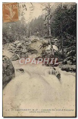 Cartes postales Cauterets Cascade Du Pont d&#39Espagne Chute superieure