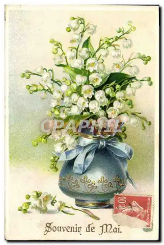 Cartes postales Souvenir De Mai Fleurs Muguet