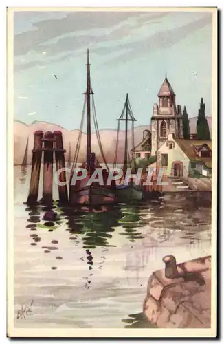 Cartes postales Fantaisie Bateaux de peche