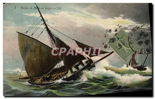 Cartes postales Barque De peche Au Large Bateau