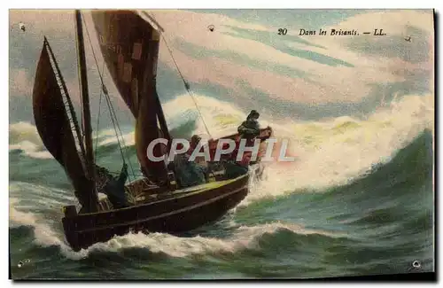 Cartes postales Dans Les Brisants Bateaux