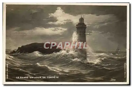 Ansichtskarte AK Le Phare Un Jour De Tempete