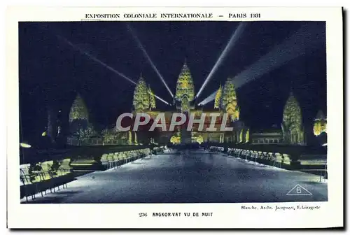 Ansichtskarte AK Exposition Colonaiale Internationale Paris Angkor Vat Vu De Nuit
