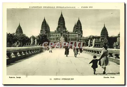 Cartes postales Exposition Coloniale Internationale Paris Temple D&#39Angkor Vat