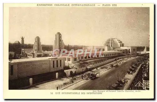 Ansichtskarte AK Exposition Coloniale Internationale Paris 1931 Cite internationale Des Informations