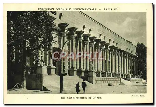 Ansichtskarte AK Exposition Coloniale Internationale Paris Palais Principal De L&#39Italie