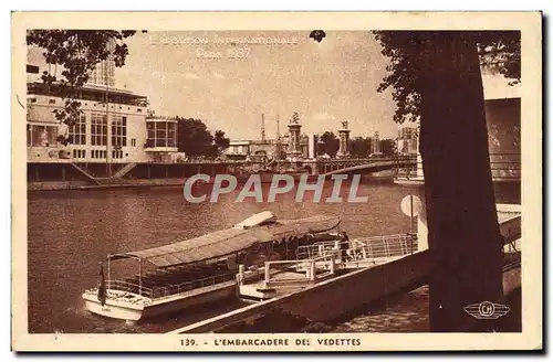 Cartes postales Exposition Internationale Paris L&#39embarcadere Des Vedettes
