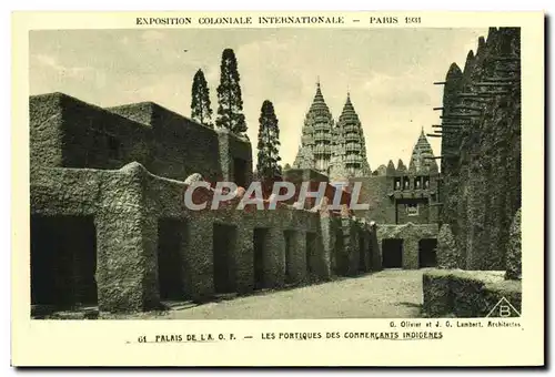 Cartes postales Exposition Coloniale Internationale Paris 1931 Palais de l&#39AOF Les portiques des commercants