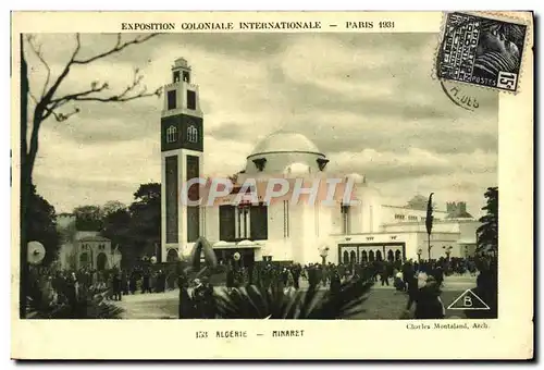 Ansichtskarte AK Exposition Coloniale Internationale Paris 1931 Algerie Minaret