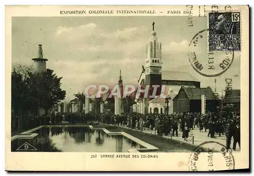 Cartes postales Exposition Coloniale Internationale Paris Grande avenue des colonies