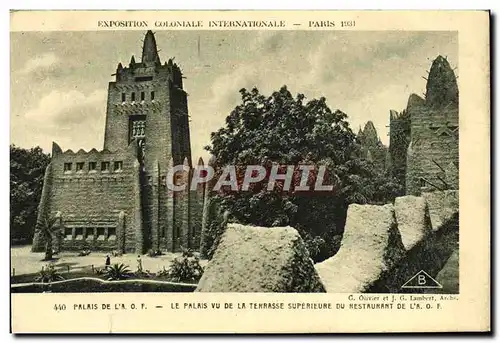 Cartes postales Exposition Coloniale Internationale Paris 1931 Palais de l&#39AOF Le palais vu de la terrasse su