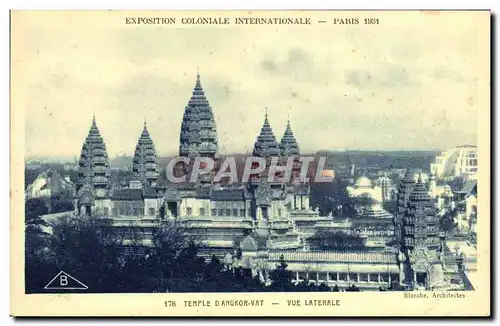 Cartes postales Exposition Coloniale Internationale Paris 1931 Temple d&#39Angkor VAt Vue generale