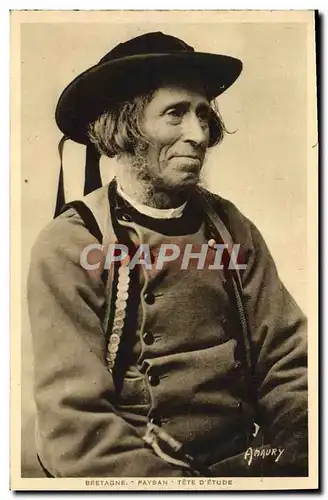 Cartes postales Bretagne Paysan Tete D'Etude Folklore