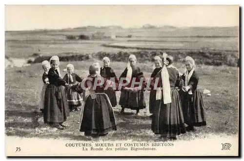 Ansichtskarte AK Costumes Moeurs Et Costumes Bretons la rondes des petites bigoudennes Folklore