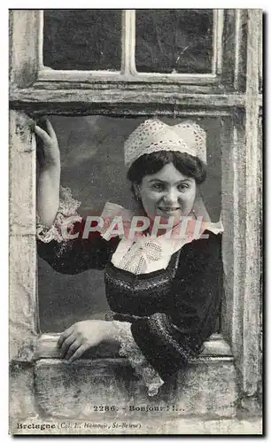 Cartes postales Bretagne Bonjour Femme Folklore