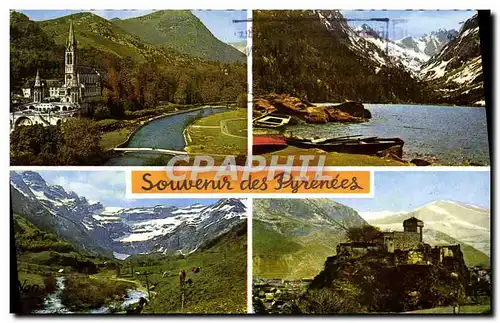 Moderne Karte Souvenir des Pyrenees Lourdes