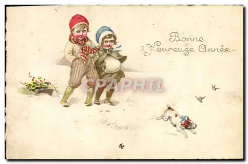 Cartes postales Fantaisie Enfants Chien