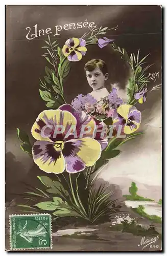 Cartes postales Fantaisie Fleurs Enfant