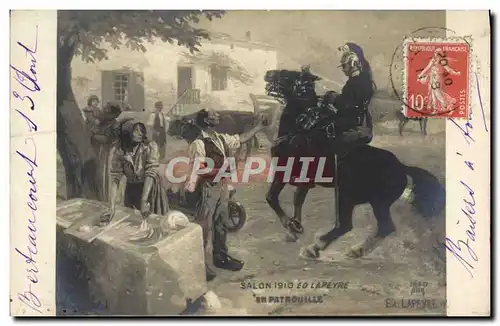 Cartes postales Fantaisie Salon 1910 Lapeyre En Patrouille Dragon Militaria