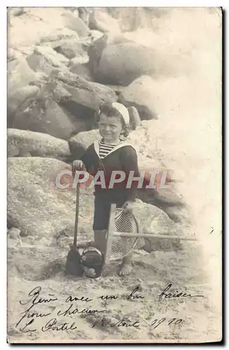 CARTE PHOTO Le Portel 12 aout 1910 Enfant