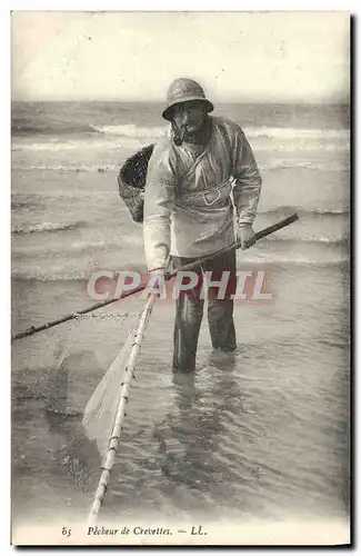 Cartes postales Pecheur de crevettes Peche