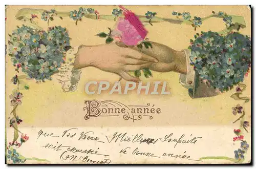 Cartes postales Fantaisie Fleurs Mains