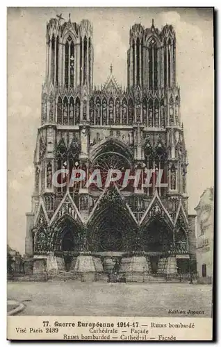 Cartes postales Reims Cathedrale Facade