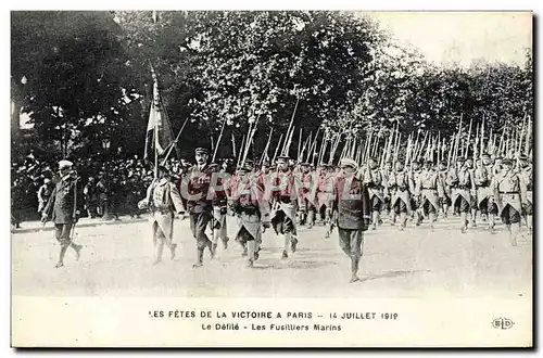 Ansichtskarte AK Paris Les Fetes De La Victoire 14 juillet 1919 Le defile Les fusilliers marins Militaria