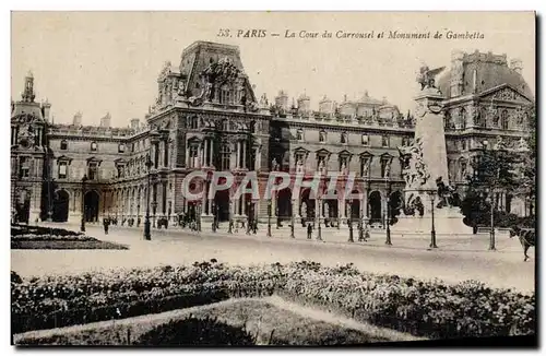 Ansichtskarte AK Paris La Cour du Carrousel et Monument de Gambetta