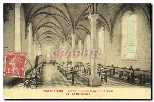 Cartes postales Grande Trappe le refectoire (carte toilee)