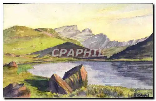 Cartes postales Fantaisie Lac en montagne