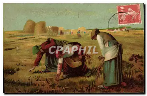 Cartes postales Fantaisie Millet Glaneuses Publicite Paul Mignon La Ferte Fresnel Orne Coordonnerie