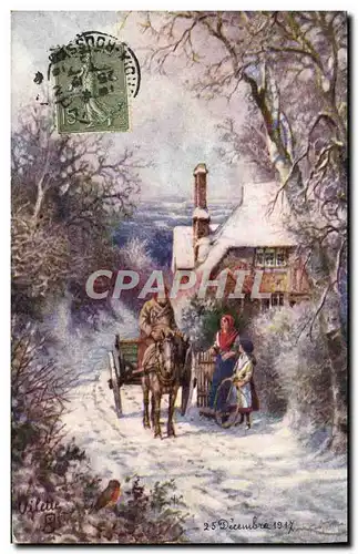 Cartes postales Fantaisie Attelage Cheval Vilette