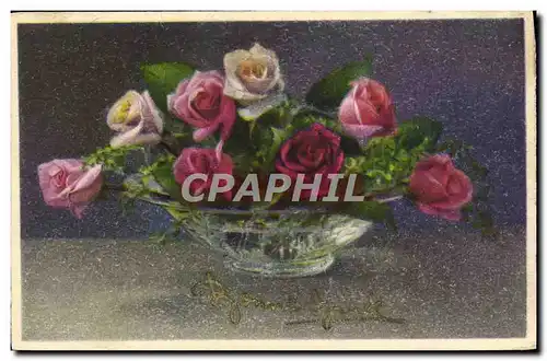 Cartes postales Fantaisie Fleurs